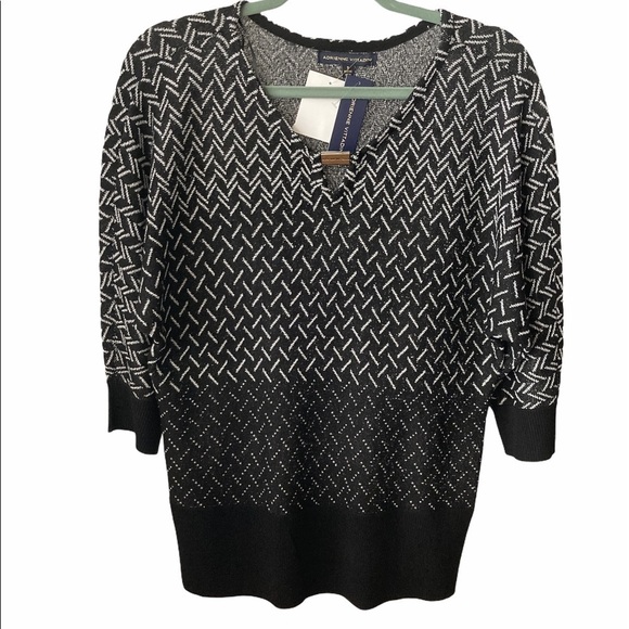Adrienne Vittadini Tops - Adrienne Vittadini 3/4 Black Sleeves Top S/M BNWT